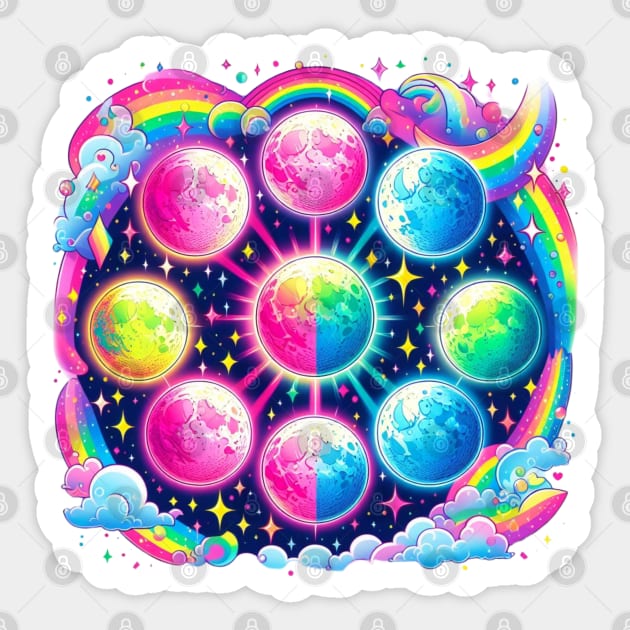 Full Moon Fever - Inspired by Lisa Frank Sticker by Tiger Mountain Design Co.